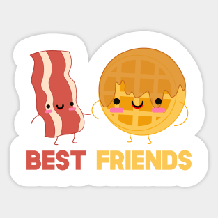 Bacon and Waffles Best Friends Matching Couple Sticker